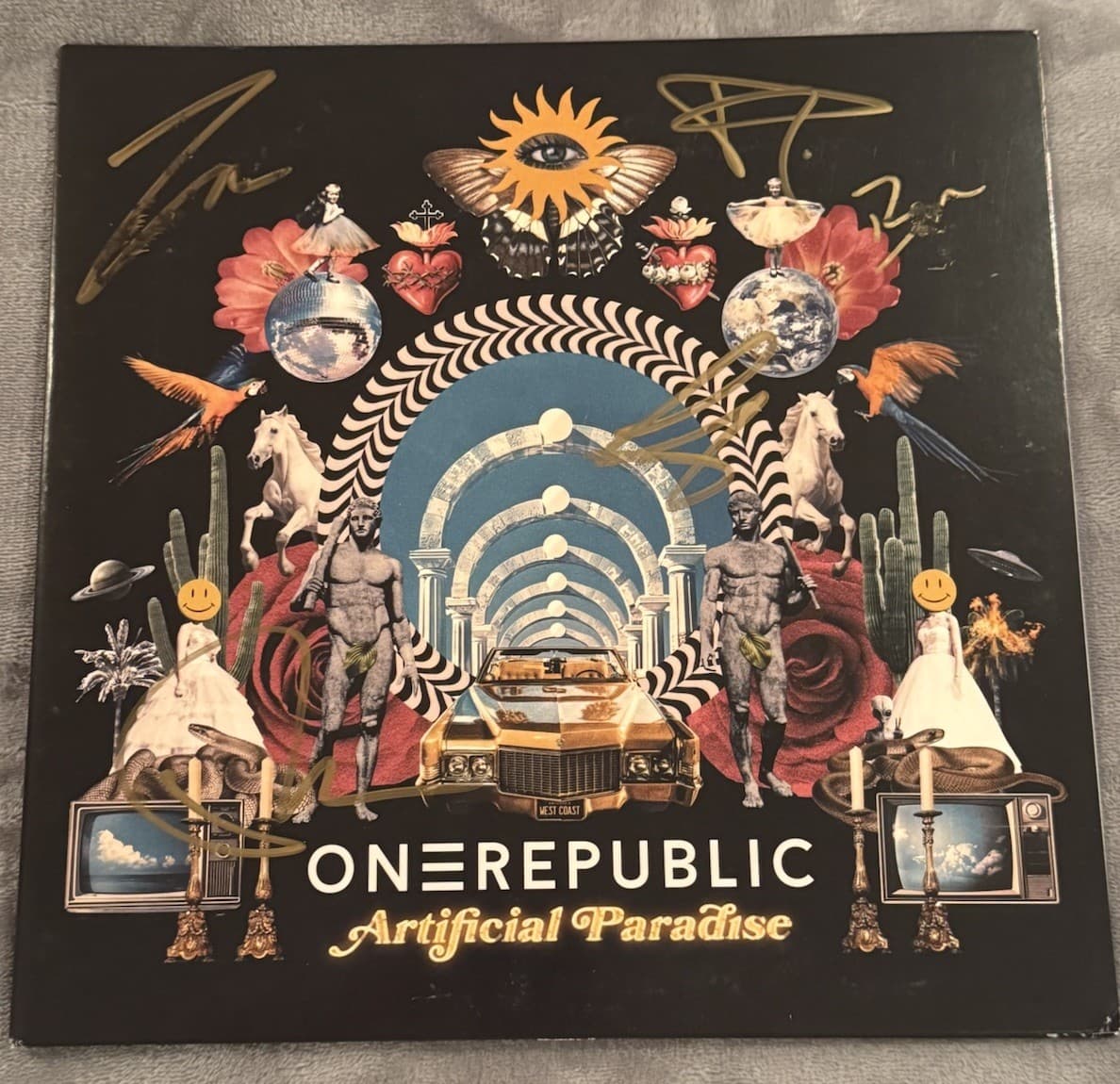 OneRepublic SIGNED Artificial Paradise Vinyl Brand New Autographed Ryan Tedder