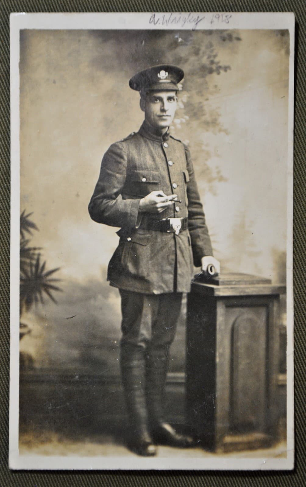 WWI Voluntary Aid Detachment Soldier - ID'd & Dated 1918 - RPPC