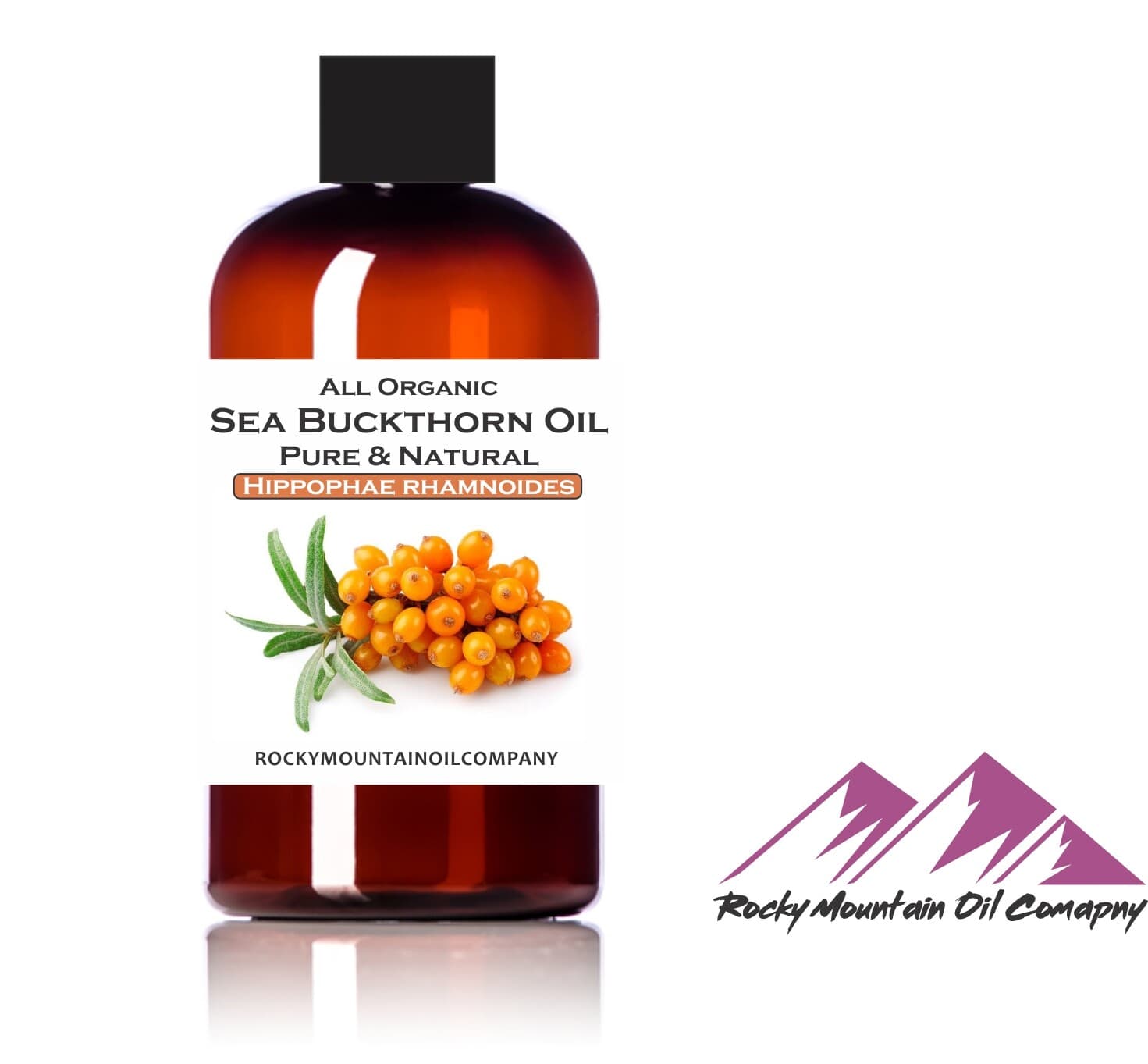 ORGANIC SEA BUCKTHORN FRUIT BERRY OIL ALL NATURAL 2 4 6 8 oz GLASS BOTTLE OPT.