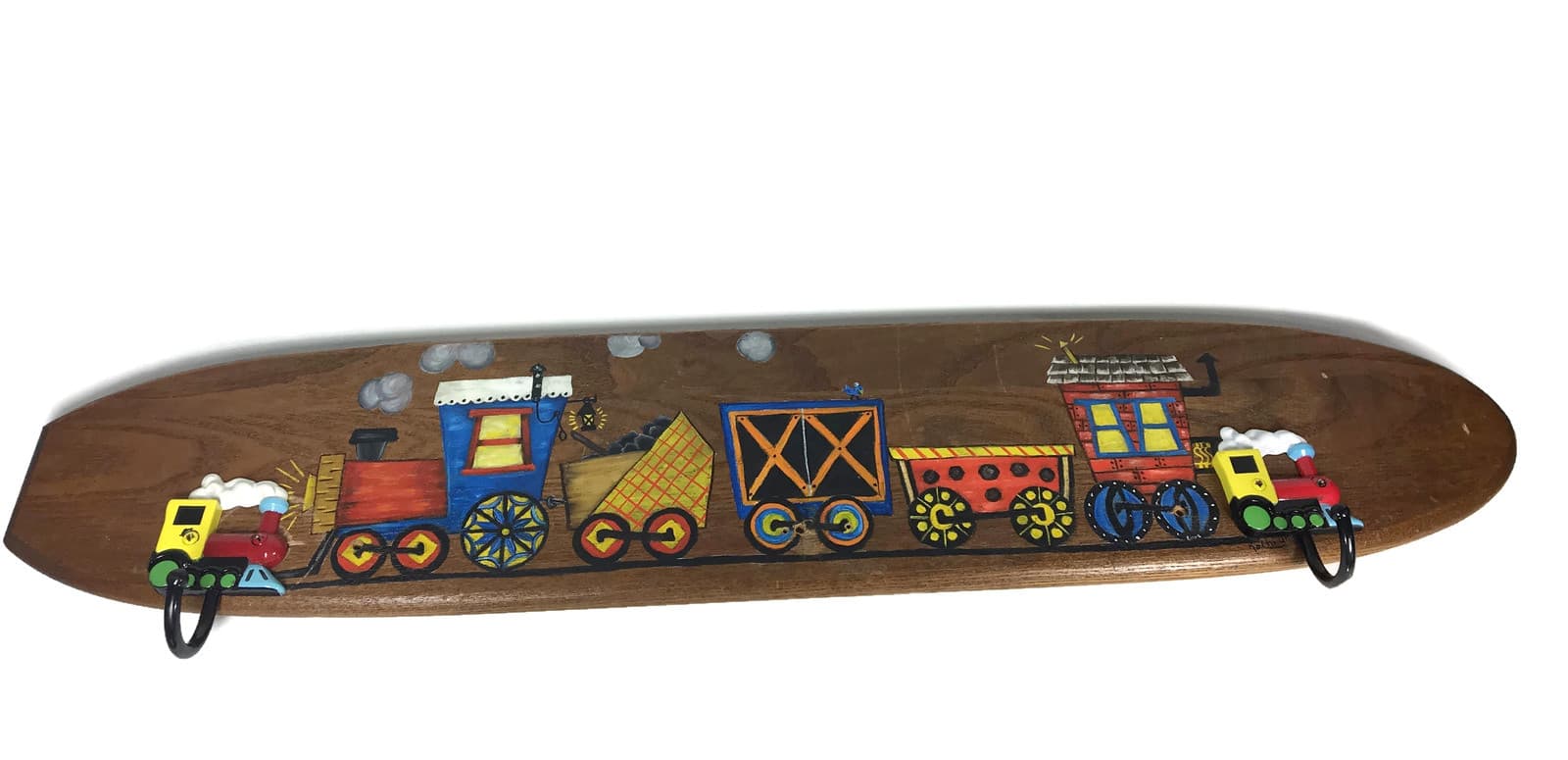 Choo-choo Train Hand Painted Coat Rack