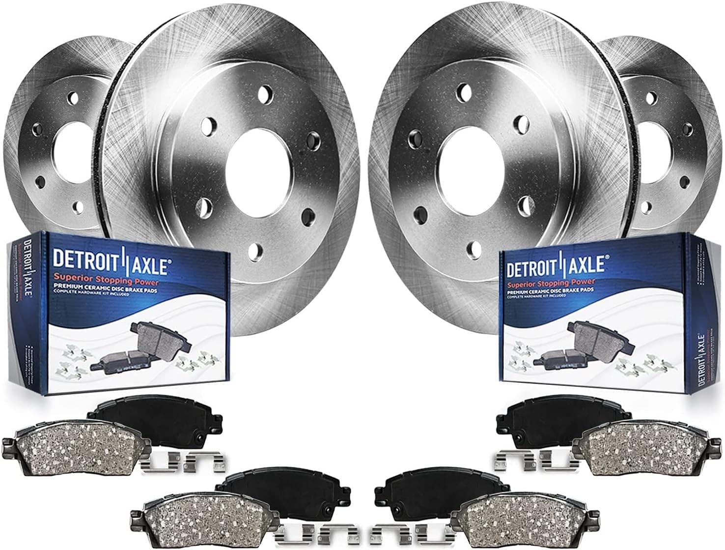 Front Rear Brake Discs Rotors and Ceramic Pads Kits for Chevy Buick GMC Acadia