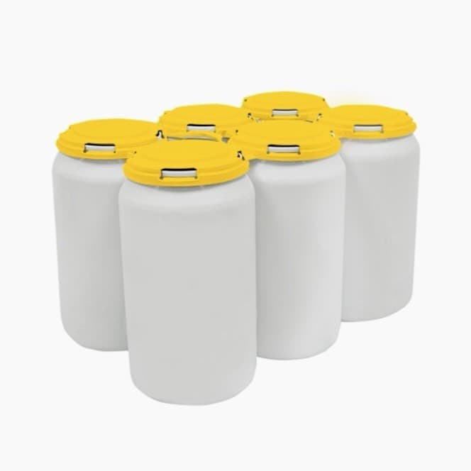 PAKTECH Yellow 6-Pack Plastic Can Carrier CASE 510 Pcs-Std Sz 202-260 Beer Mead