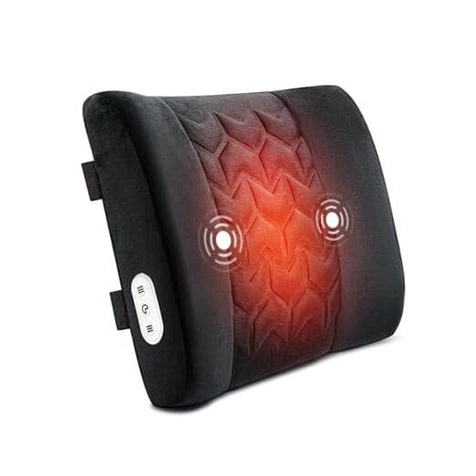 Lumbar Support Pillow for Office Chair, Heated Back Support Pillow with Black