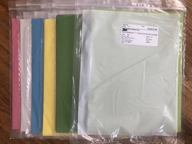 3M Lapping Film Assortment POLISHING 30,12,9,3,1, & 0.3 micron 8.5 x 11 USA 3M