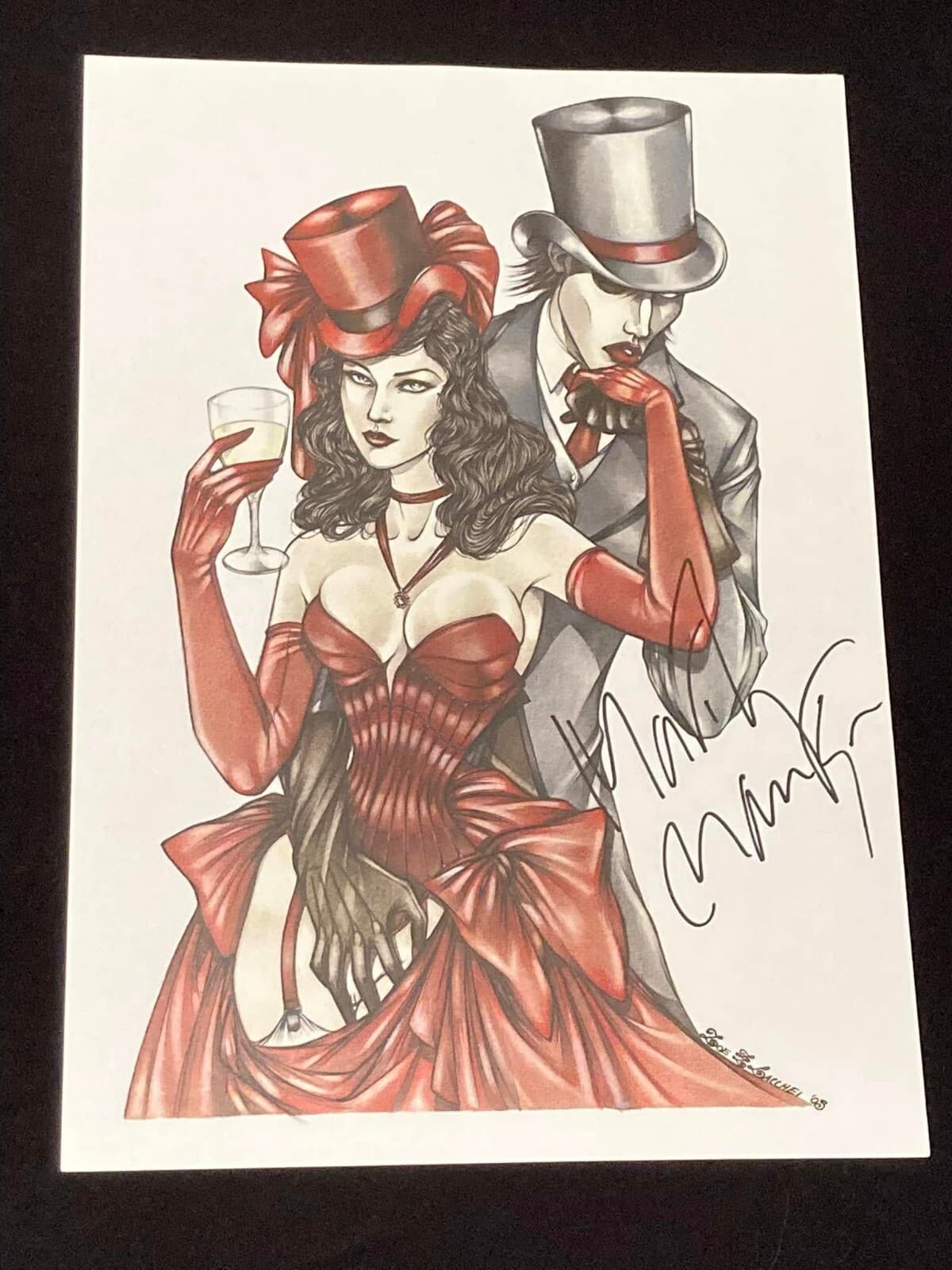 MARILYN MANSON BAND SIGNED AUTOGRAPH ZOE LACCHEI ART PRINT POSTER VERY RARE