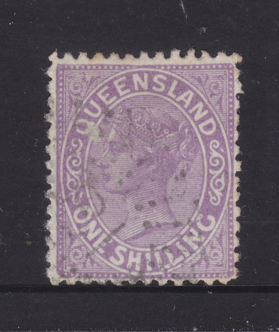 QLD: 1882 2ND SIDEFACE QV 1/ MAUVE? SG 173-4? F.USED...