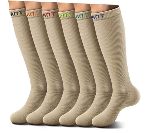 Women SocksPack,Compression Knee-High Socks 15 Small-Medium 6 6pairs-nude8422