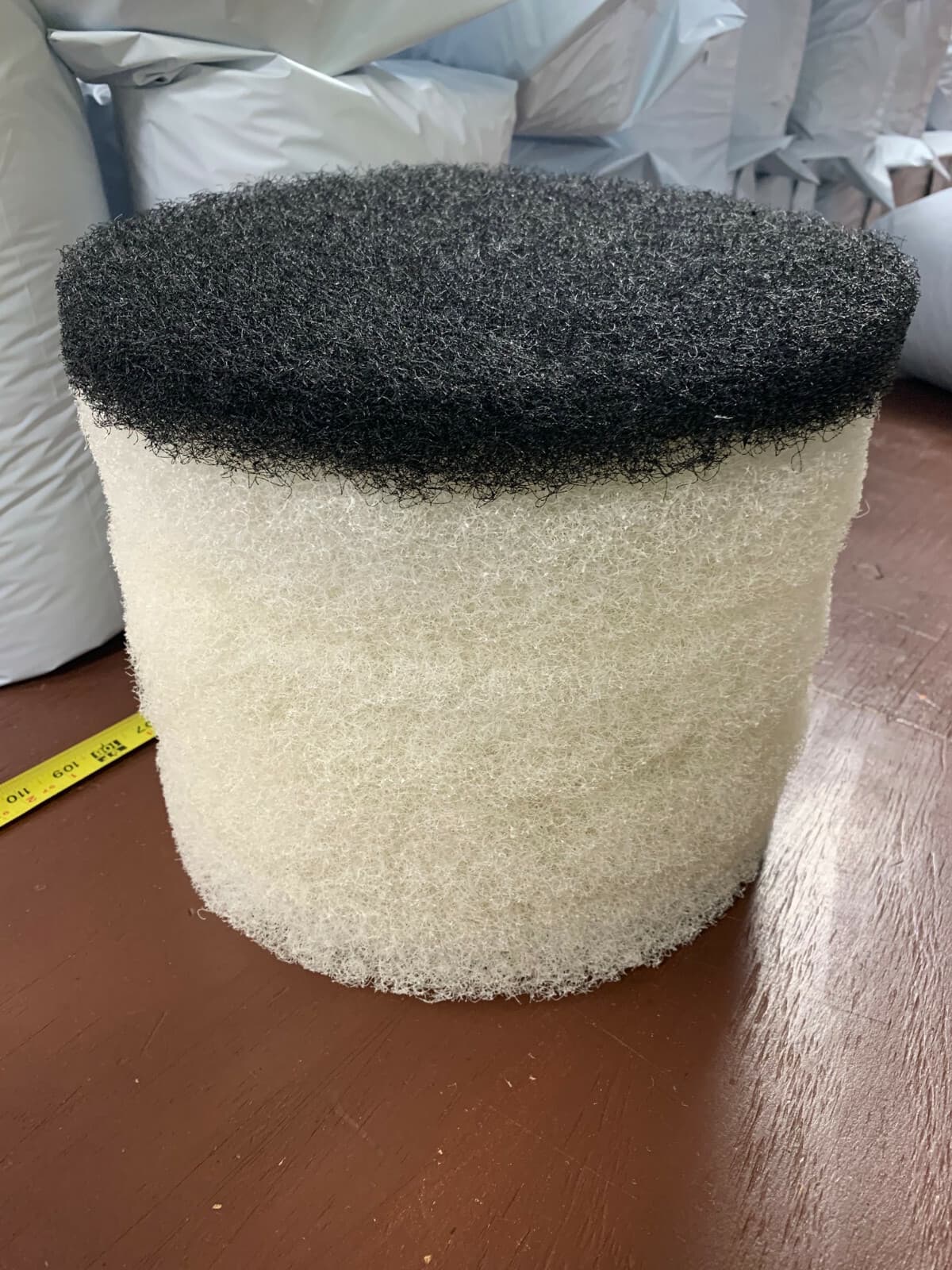 12" diameter x 10" high, Die Cut Media Cartridge. Koi Pond Media + Prefilter pad