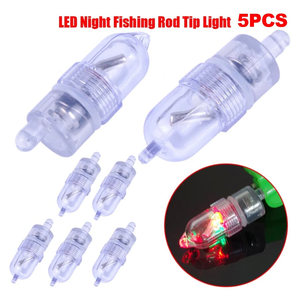 5pcs Smart Alarm Bell Light LED Night Fishing Rod Sensor Light Pole Bite Alarm