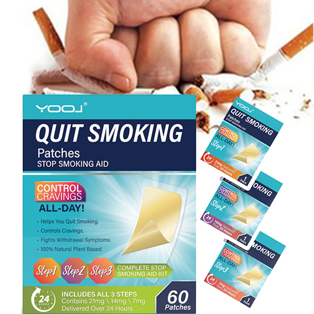 Quit Smoking Patches Step 1 2 3 - 21mg, 14mg, 7mg Nicotine, 60 Count Stop Aid