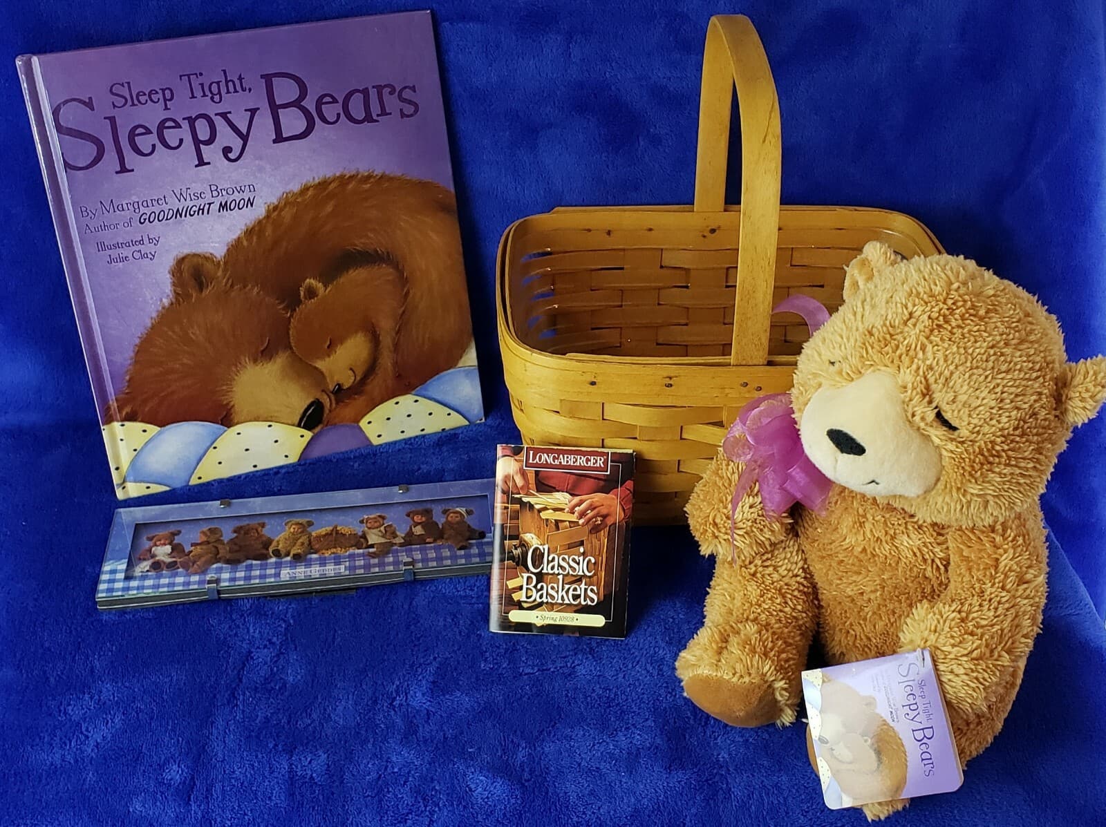97 Longaberger Spring Bskt +Sleep Tight Book & Bear Margaret Brown + Anne Geddes