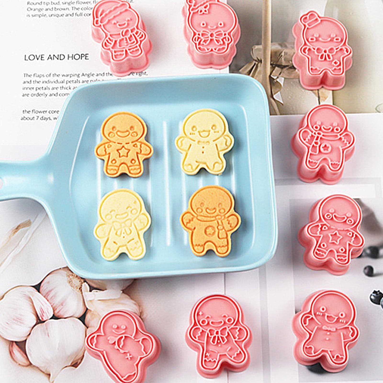 Gingerbread Cookie Cutters 8X Cake Decoration Mould Christmas 3D Cookie safety