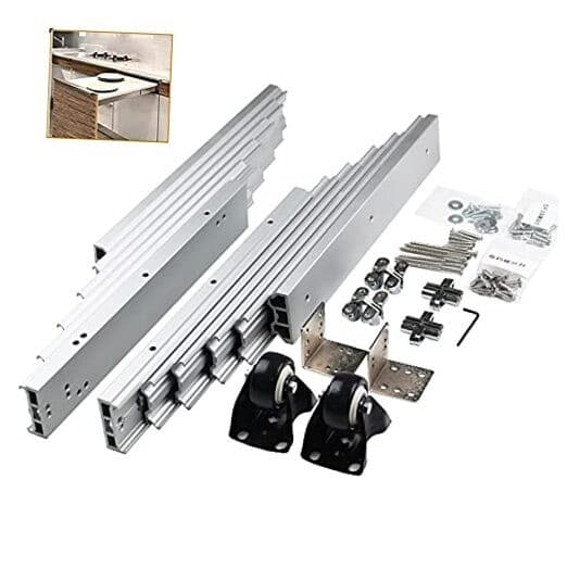 Full Extension Table Slide, Aluminum Telescopic Cabinet Table Guide Rail 1270mm