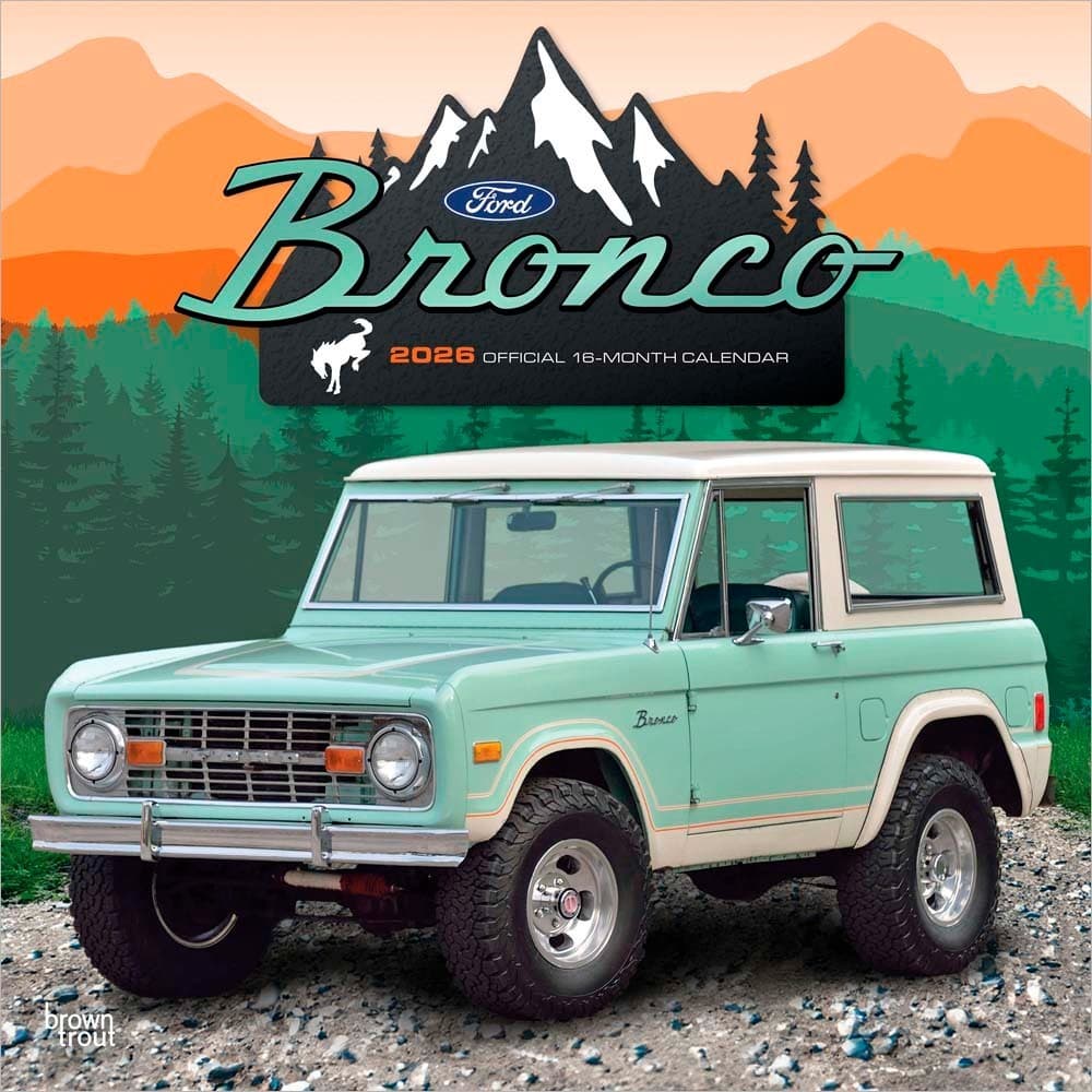 Ford Bronco OFFICIAL | 2026 12x24" (Hanging) Square Wall Calendar | Plastic-Free