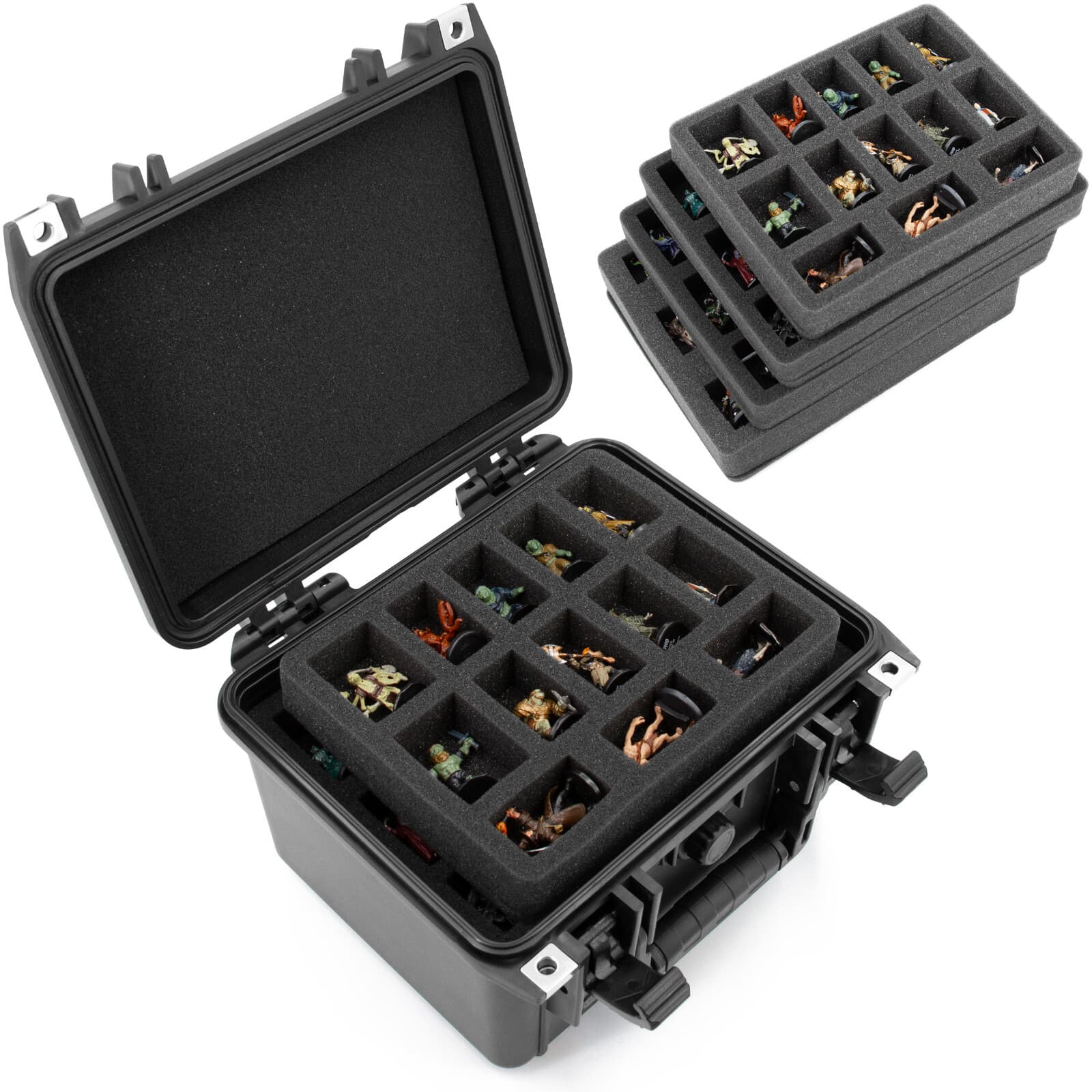 CASEMATIX Miniature Case – Holds 43 Warhammer & DnD Minis – Figurine Case Only