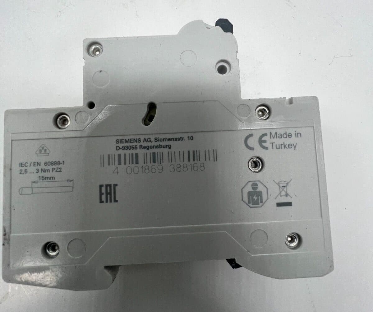Siemens Miniature Circuit Breaker 5SL6106-7 230/400 V 6kA, 1-pole, C, 6A