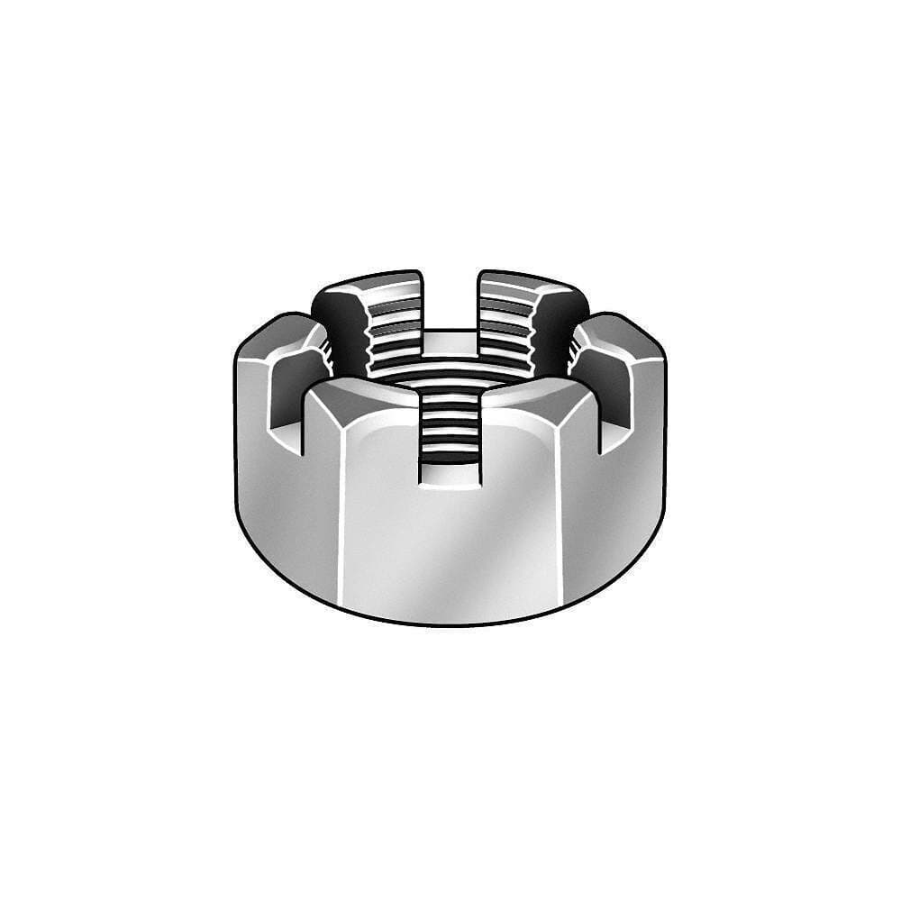 NEW Castle Nut: Inch, Zinc Plated, 7/16"-20 Thread Size, Gr. 2, 25pk, 287260-PG