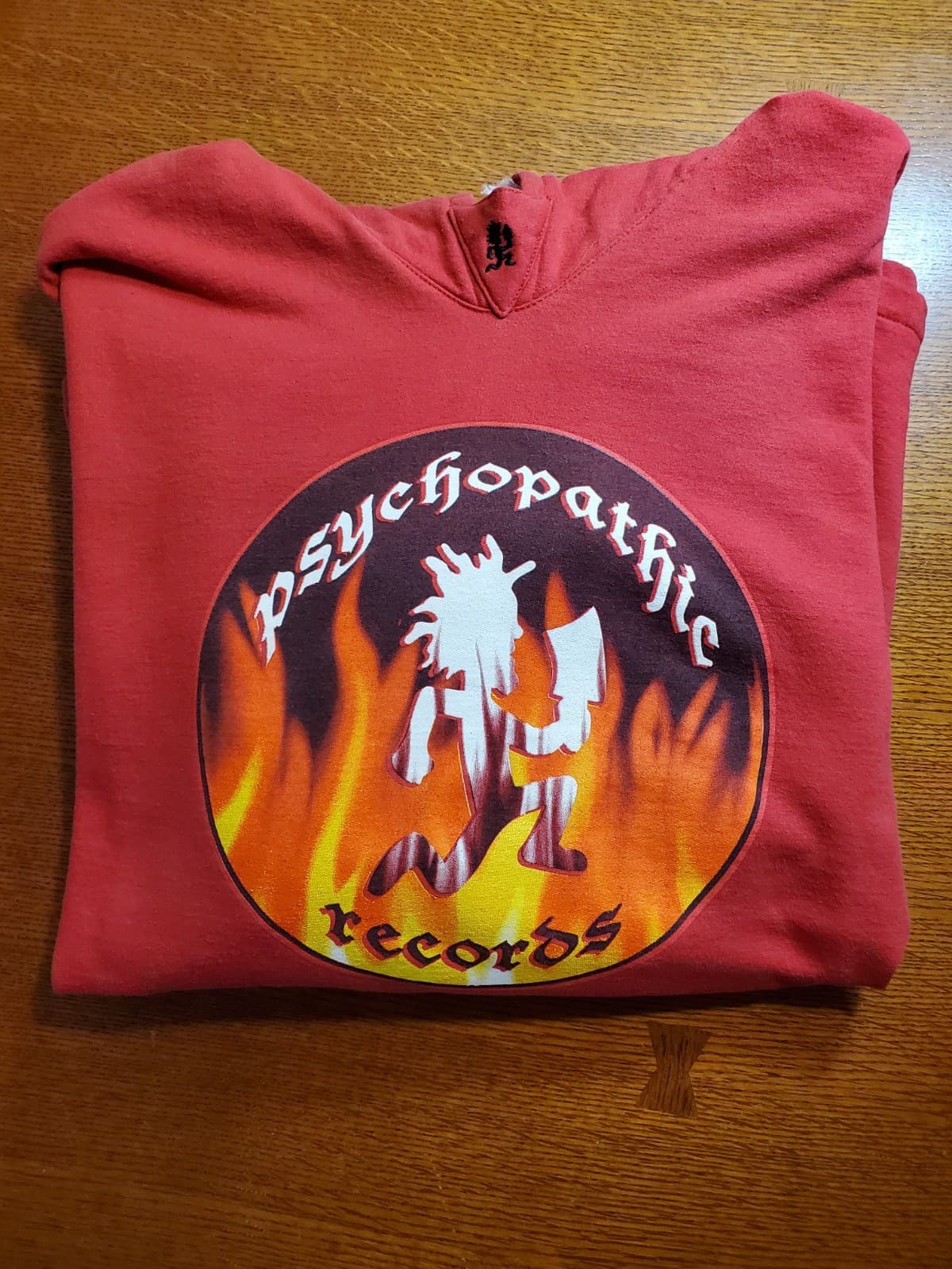 Vtg Psychopathic Records Insane Clown Posse Hoodie XXXL Hatchetman Red Flames