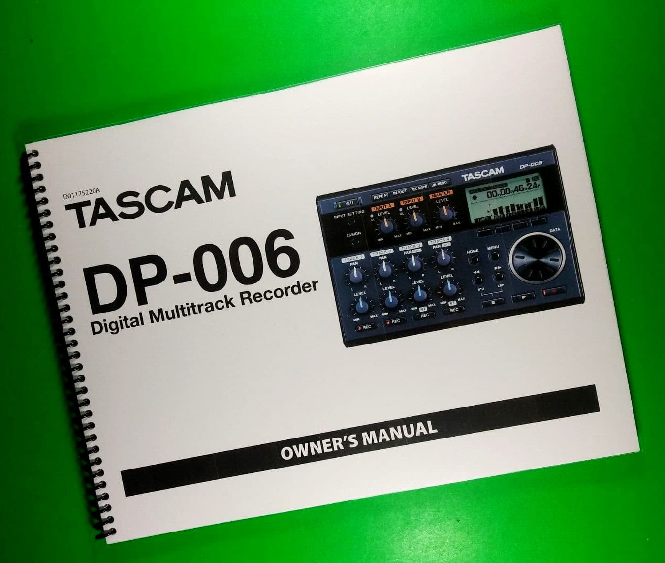 Owners Manual for TASCAM DP-006 Digital Recorder 104 Pages W/Clear Covers!
