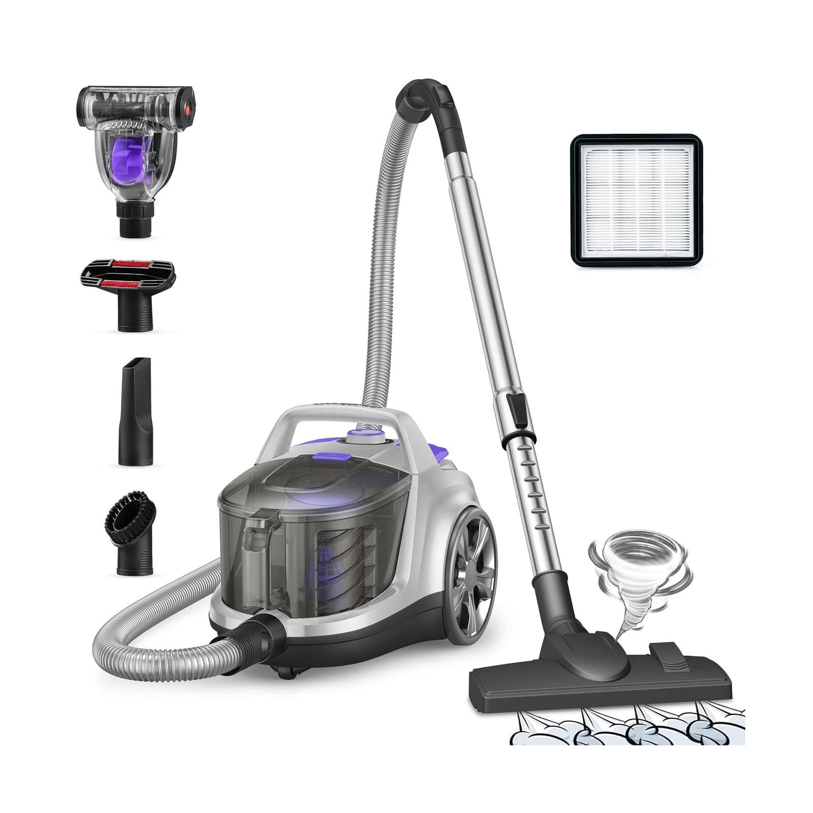 Aspiron Canister Vacuum Cleaner, Lightweight Bagless Vacuum Cleaner... Fast Ship