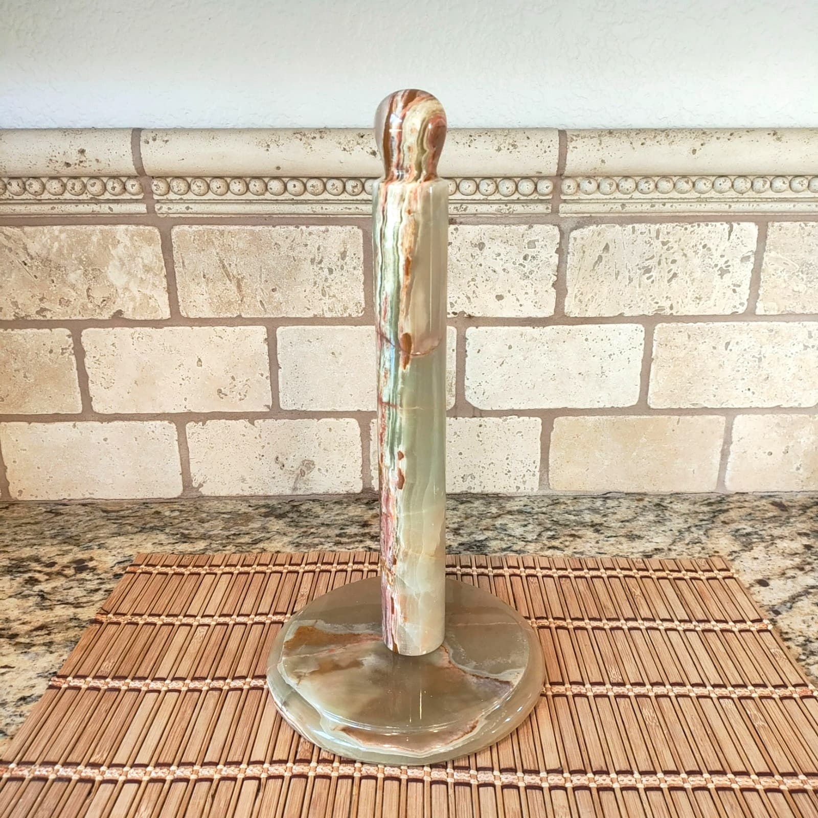Kalifano Green Onyx Kitchen Towel Holder - Made in Pakistan
