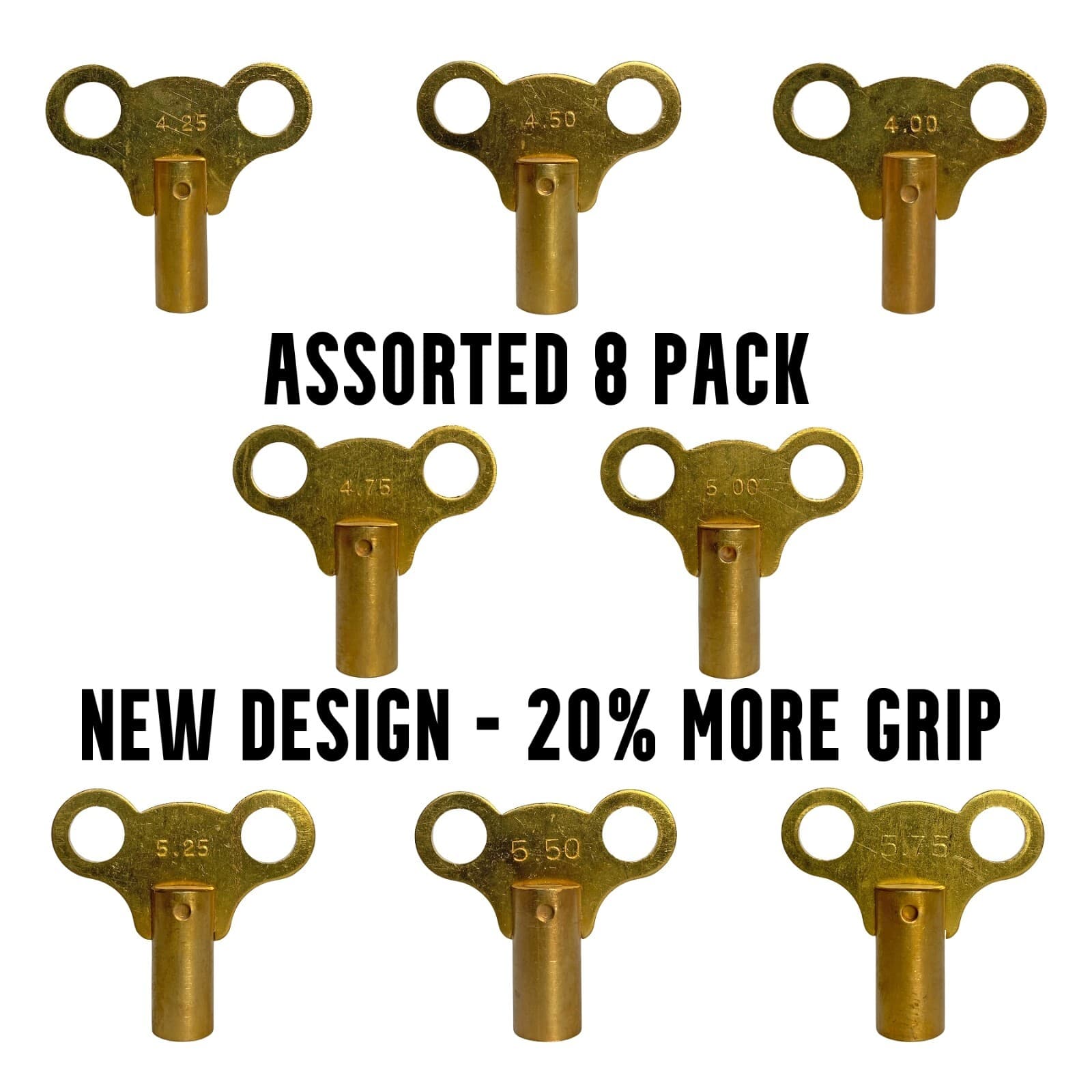 RADIATOR KEY SOLID BRASS PLUMBING BLEED AIR SQUARE KEY 9 SIZES 4 - 6MM