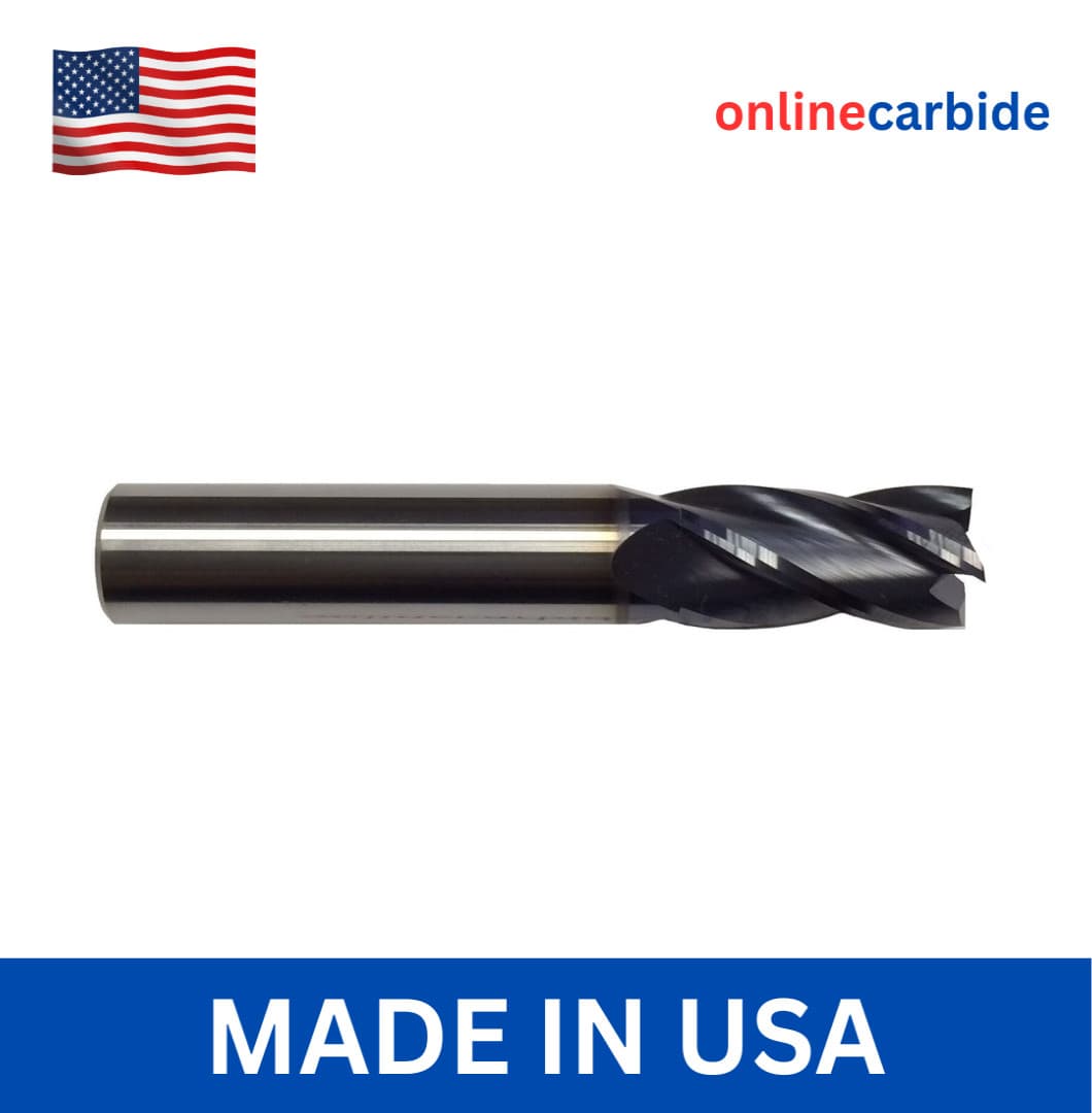 5/8" Solid Carbide End Mill – 4 Flute Center Cutting – TiAlN Coated USA Made
