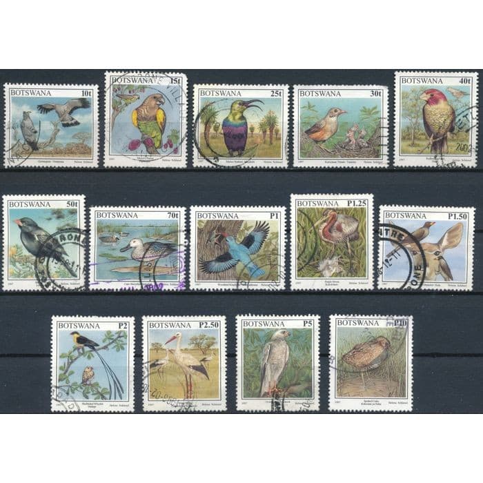 Birds: 14 Values - Botswana 1997 - FH - SG 853/4, 856/9, 861 & 863/9