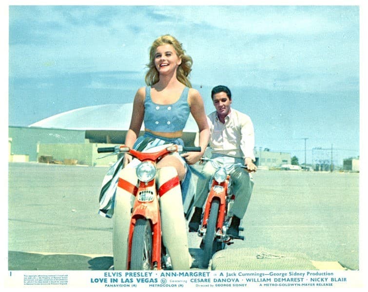 Viva Love in Las Vegas Original Lobby Card Elvis Presley Ann Margret scooters