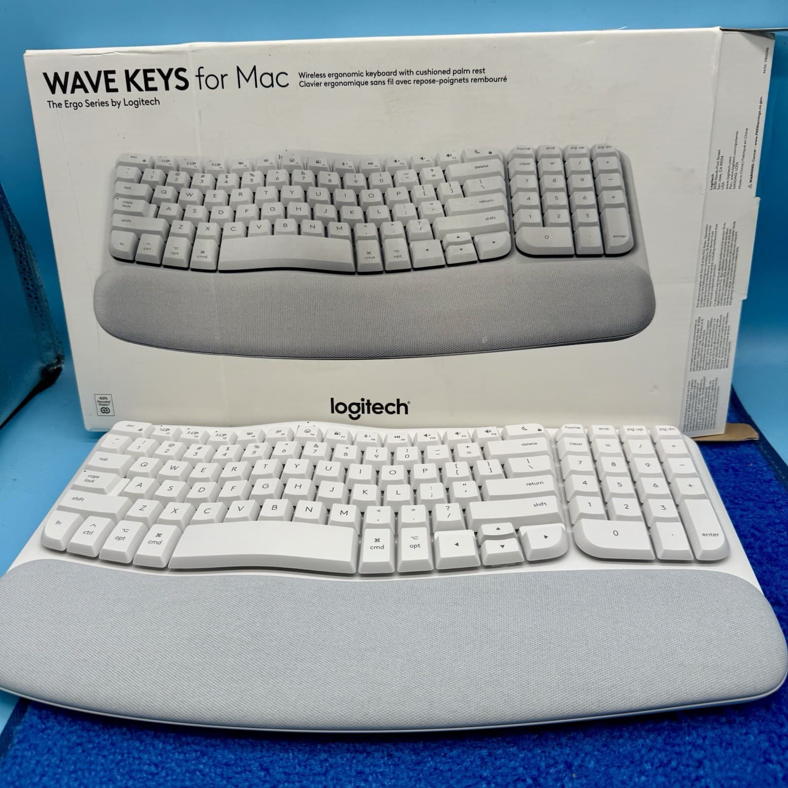 Logitech Wave Keys for Mac, Wireless Ergonomic Keyboard, for Mac, Apple, iPad