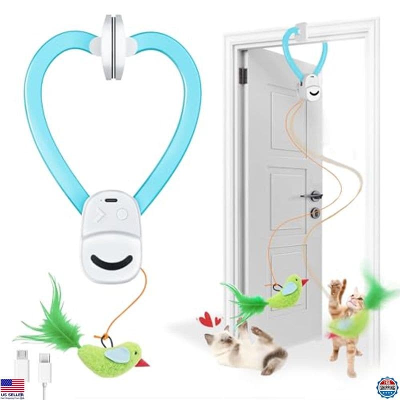 Interactive Electric Flying Bird Wand Toy for Indoor Cats - Engaging Enrichment