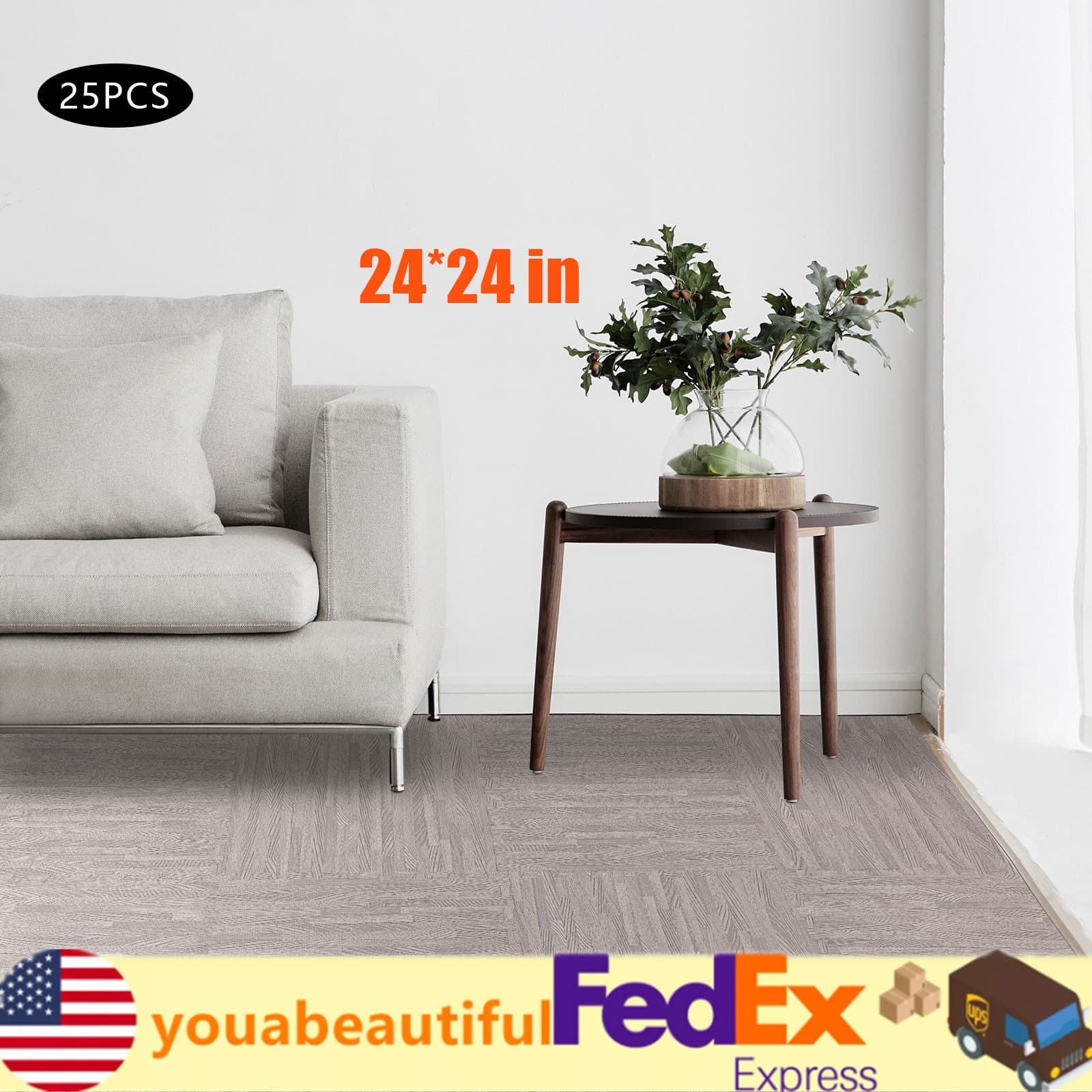 25 PCS Thick Printed Foam Tiles Exercise Tiles Mat Wood Grain Flooring Tiles