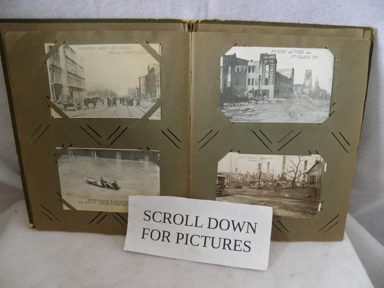 DAYTON OHIO GREAT FLOOD OF 1913 ALBUM OF FIFTY FOUR ORIGINAL POSTCARDS