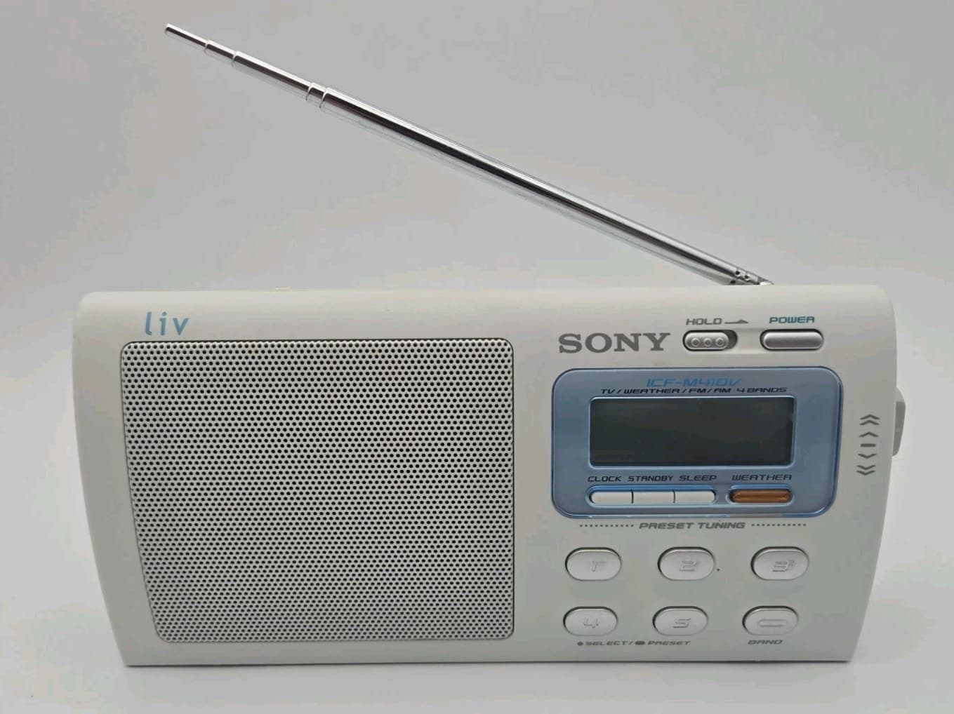 Sony Liv ICF-M410V TV Weather AM/FM 4-Bands Portable Clock Radio - TESTED!