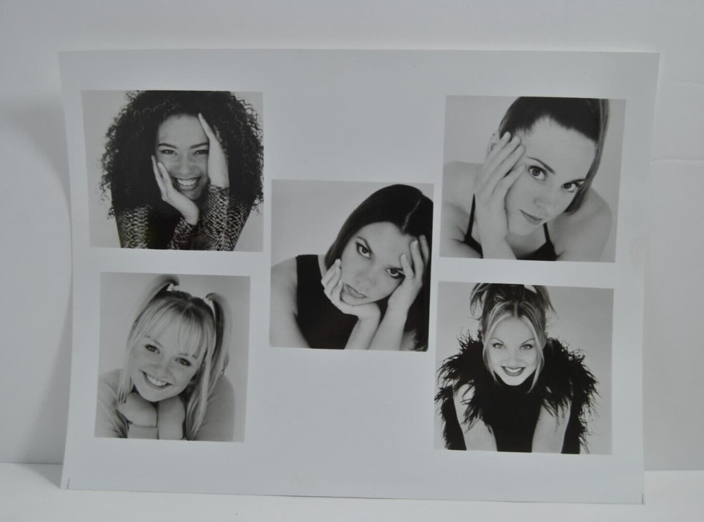 Spice Girls 8 x 10 Black and White Photo of all 5 Girls