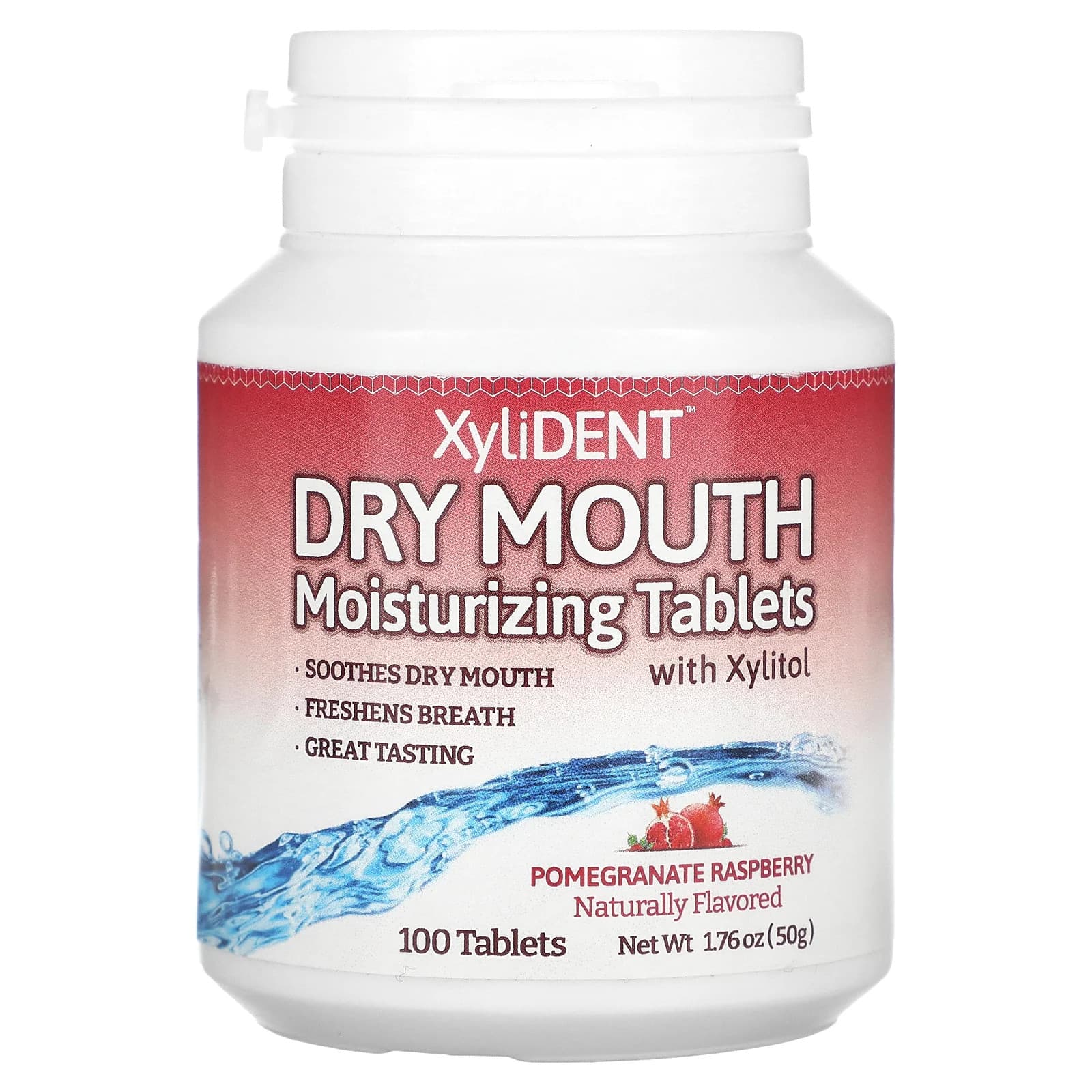 Dry Mouth, Moisturizing Tablets with Xylitol, Pomegranate Raspberry, 100