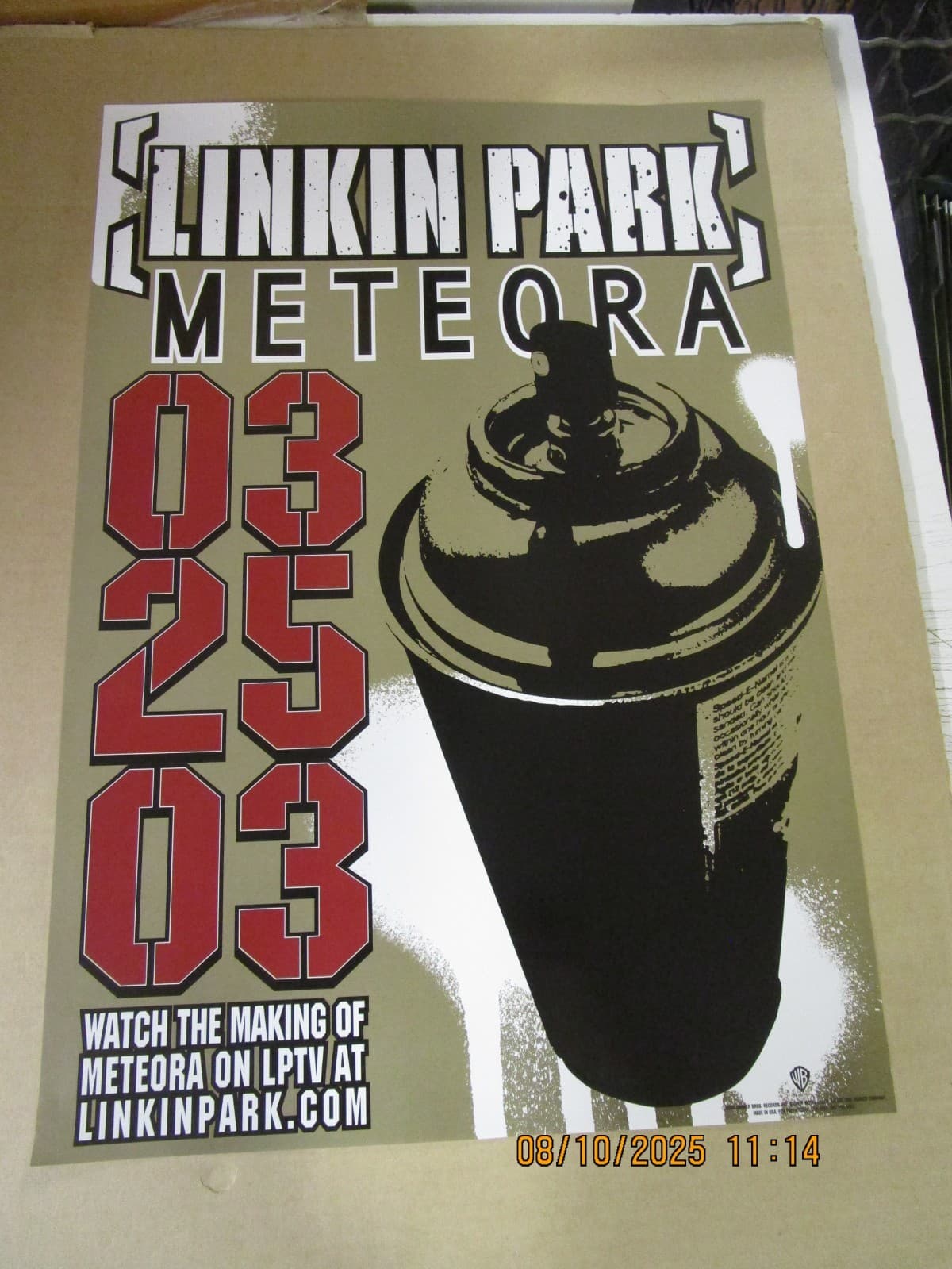 LINKIN PARK Meteora Relaese Date Promo Poster New! Unused! 2003 Warner Brothers