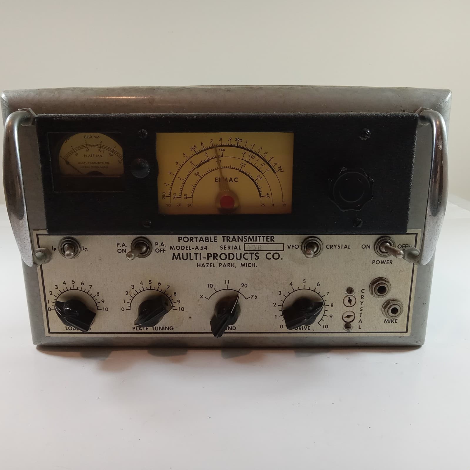 Eimac Portable Transmitter Model A54 Ham Amateur No Power Cord so Untested