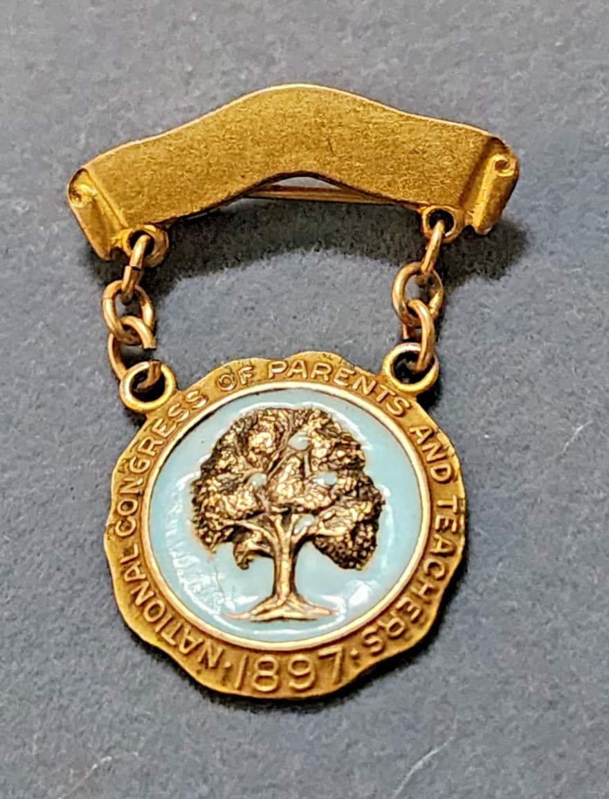 National Congress of Parents and Teachers 1897 pin approximately 1.5" x 1"