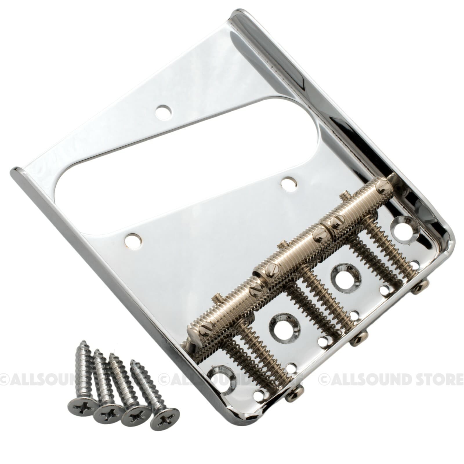 Vintage '62 Threaded Spiral Saddles Bridge for Telecaster® Tele® Guitar - CHROME