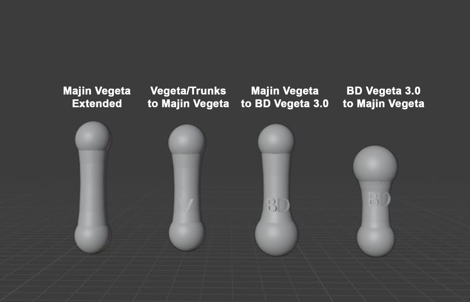 Custom Black Hole Toys Majin Vegeta Conversion Neck Pegs - READ DESCRIPTION!