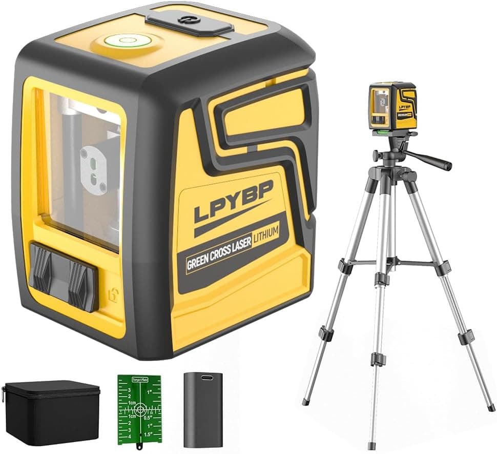 Laser Level 360° Tripod 100Ft Self Leveling Rechargeable Battery Cross Leveler