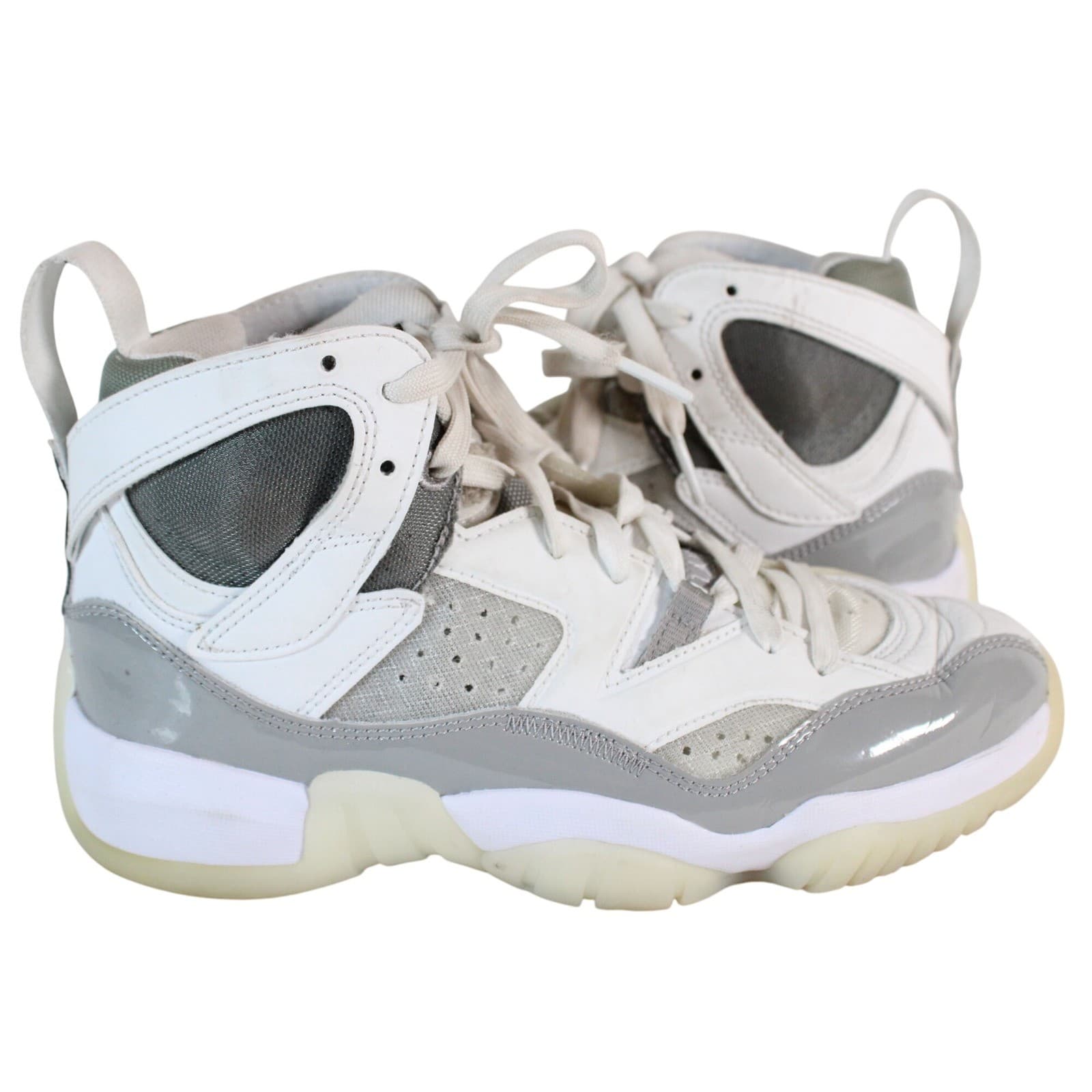 Nike Jordan Jumpman Two Trey Basketball Shoes High Top Sneakers White Gray Size