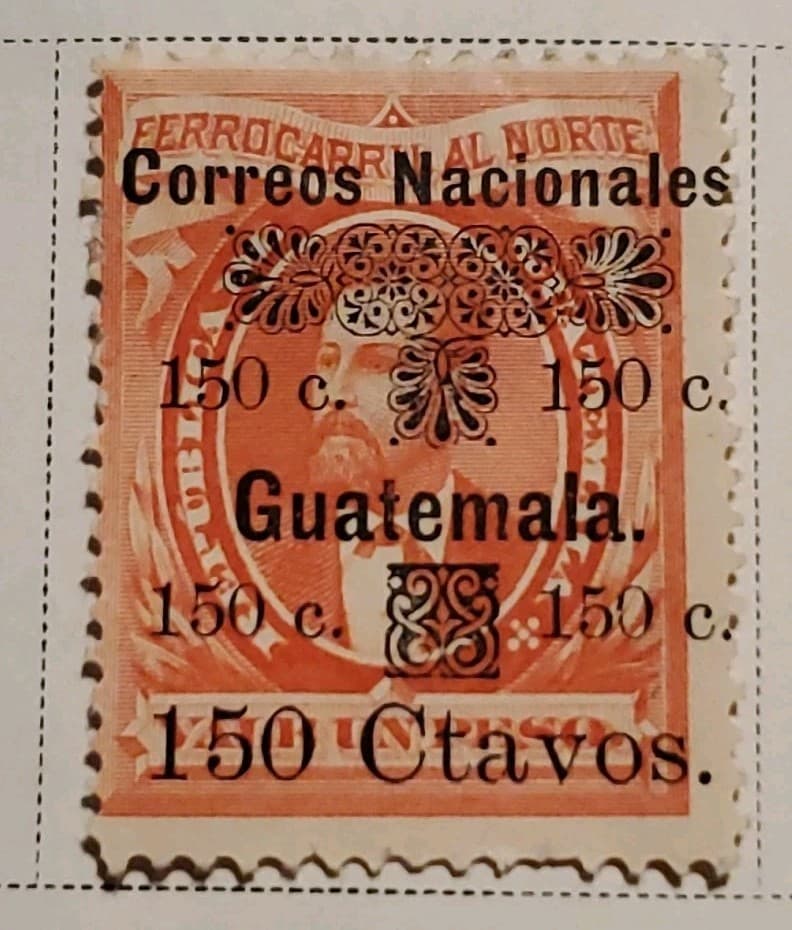 GUATEMALA Rail Bond Provisional 1886: Scott #30a 150c/1P - Mint/Hinged