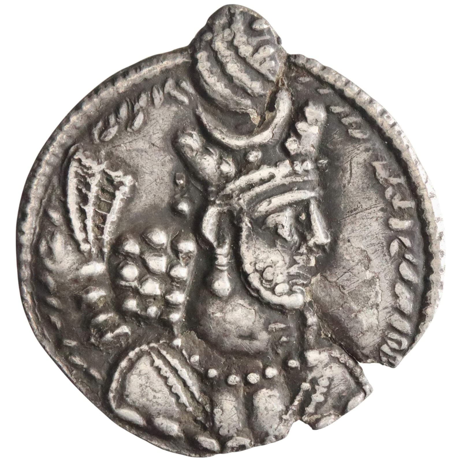 Sasanian: Varhran V (420-438), silver drachm (2.64g), 420-438 CE. Clipped.