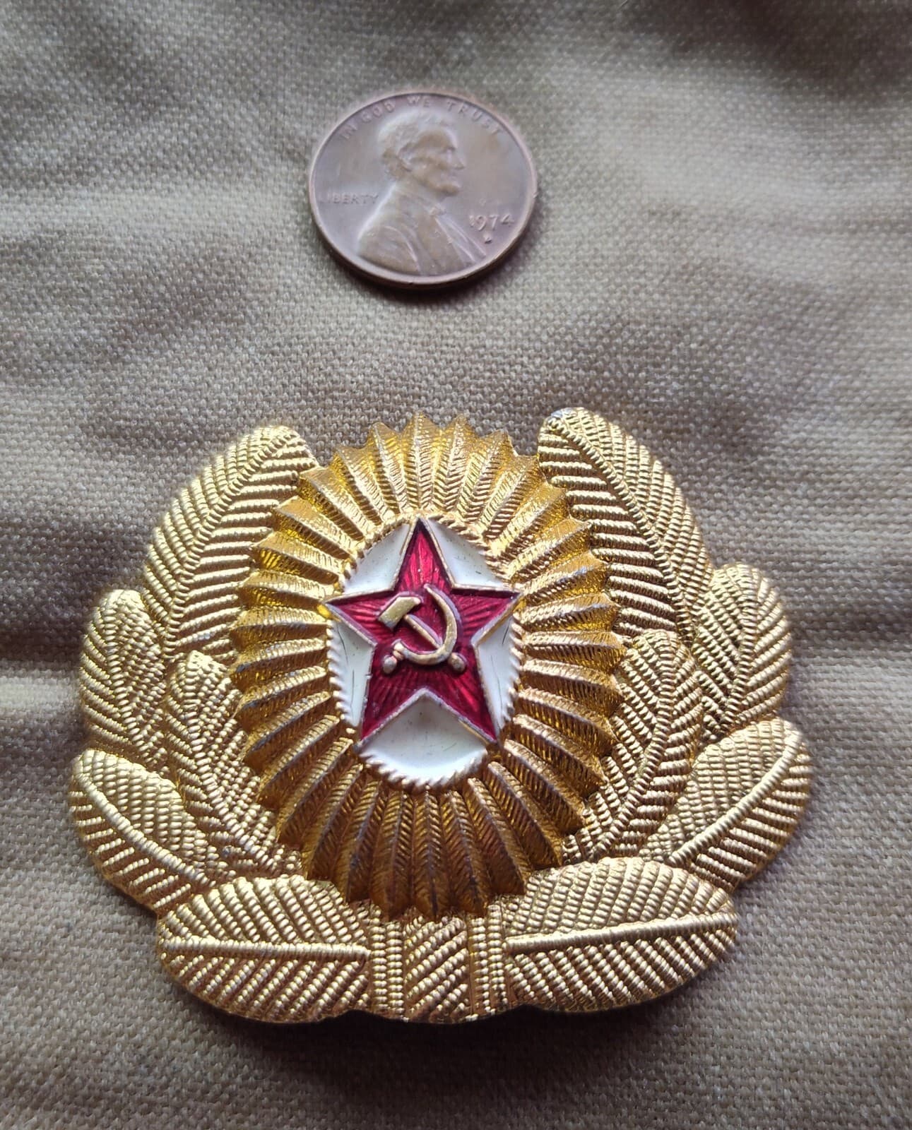 Post World War 2 Soviet Army Air Force Parade Officer Visor Cap badge