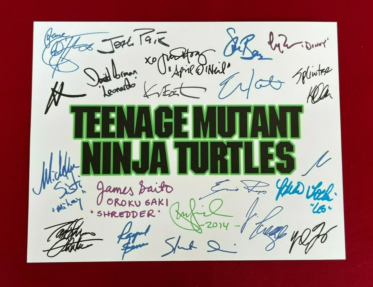 Teenage Mutant Ninja Turtles 1990 Title Card Cast-Signed - Autograph Reprints