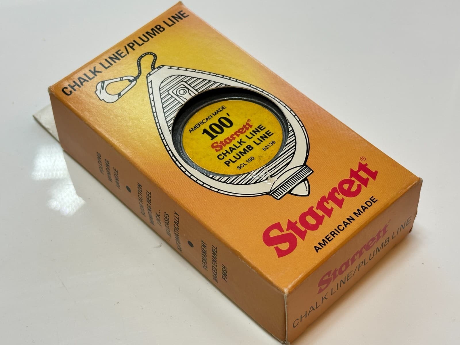Starrett Tools USA 100' Chalk Plumb Line American Made (SCL100) NEW Old Stock