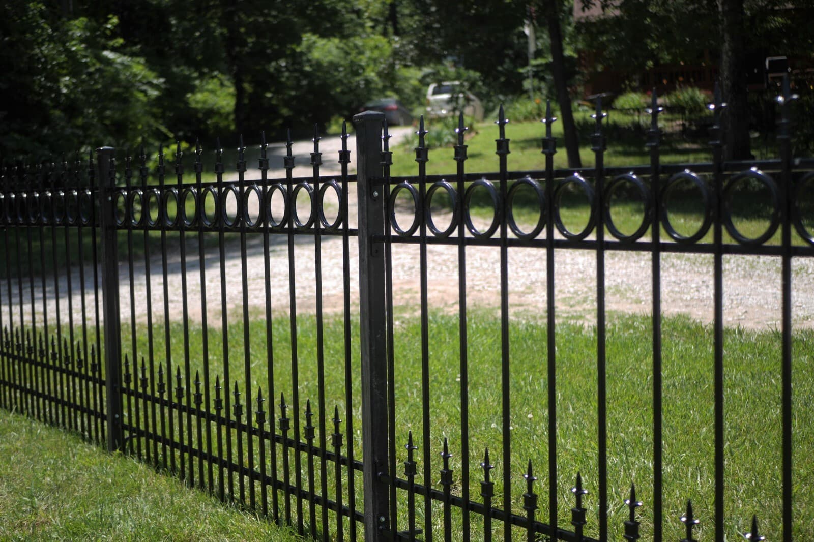 Solid Wrought Iron Fence Panels with 6" Rings with 18" sub-pic: Delivery below
