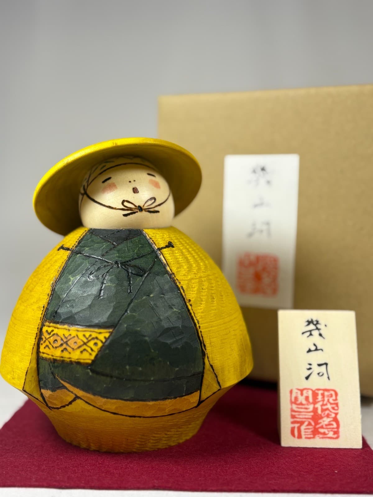 Japanese Creative Kokeshi Doll Ikusan-ga by Sansaku Sekiguchi 16cm 6.3in k88